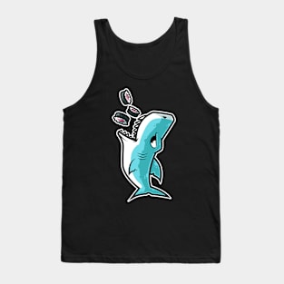 Shark Sushi Nigiri Kawaii Neko Anime Japanese graphic Tank Top